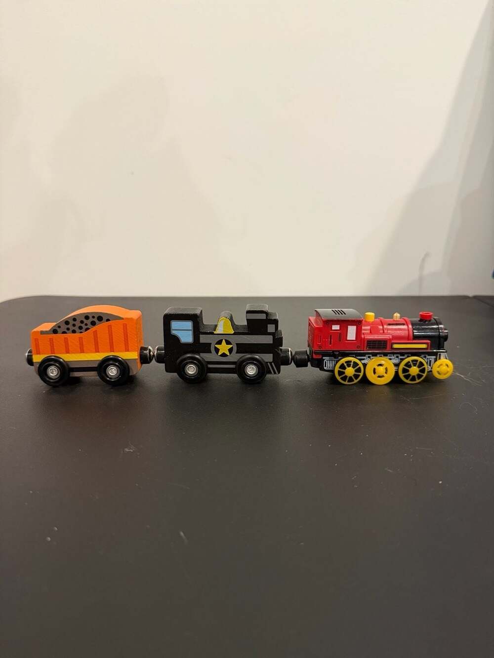 Imaginarium Express Wooden Magnetic Toy Train Set (3-Piece Locomotive and Cargo